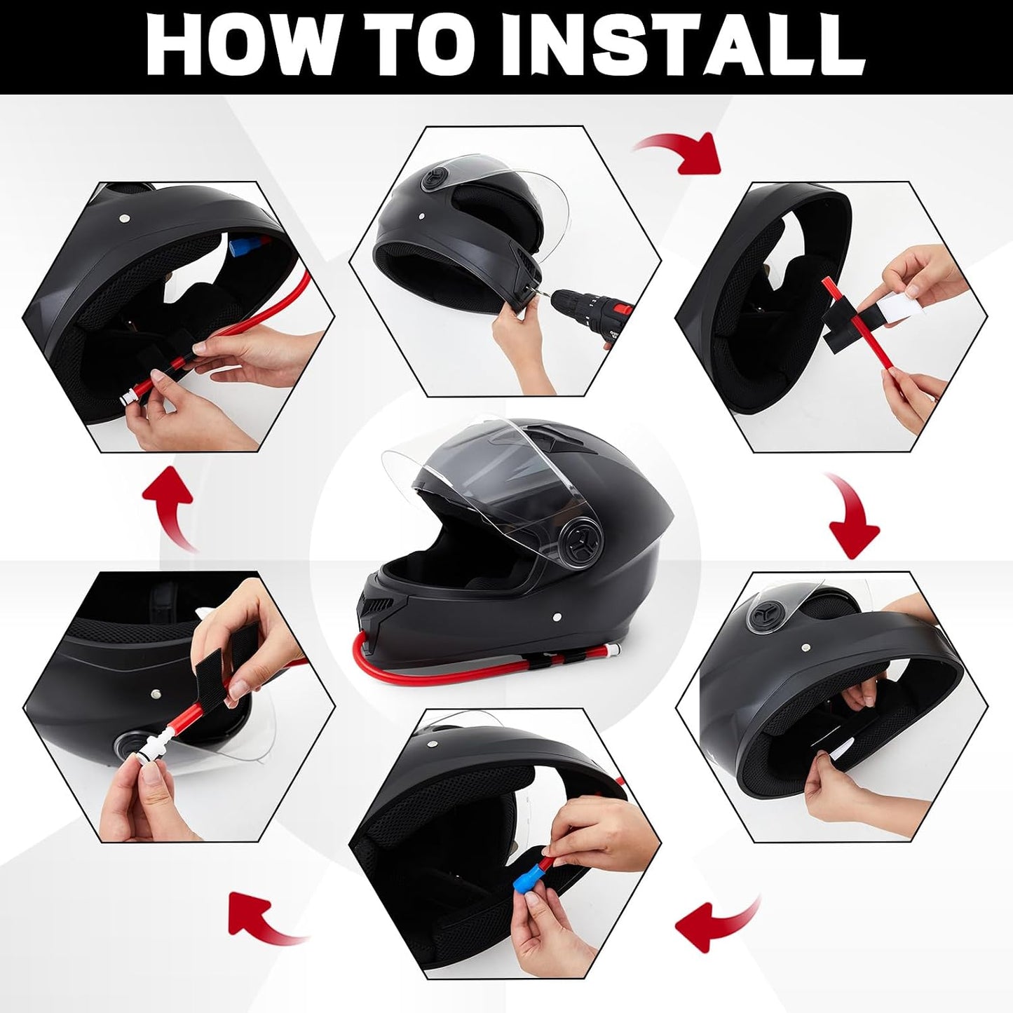Kit tubo bebida manos libres para casco Silfine con conector