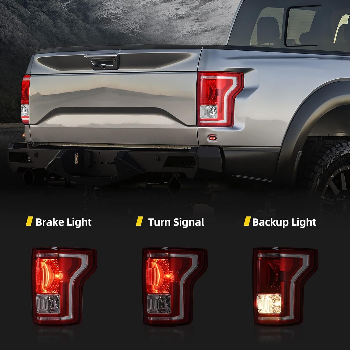 Luces traseras comp Ford F-150 15- rojo transparente pares
