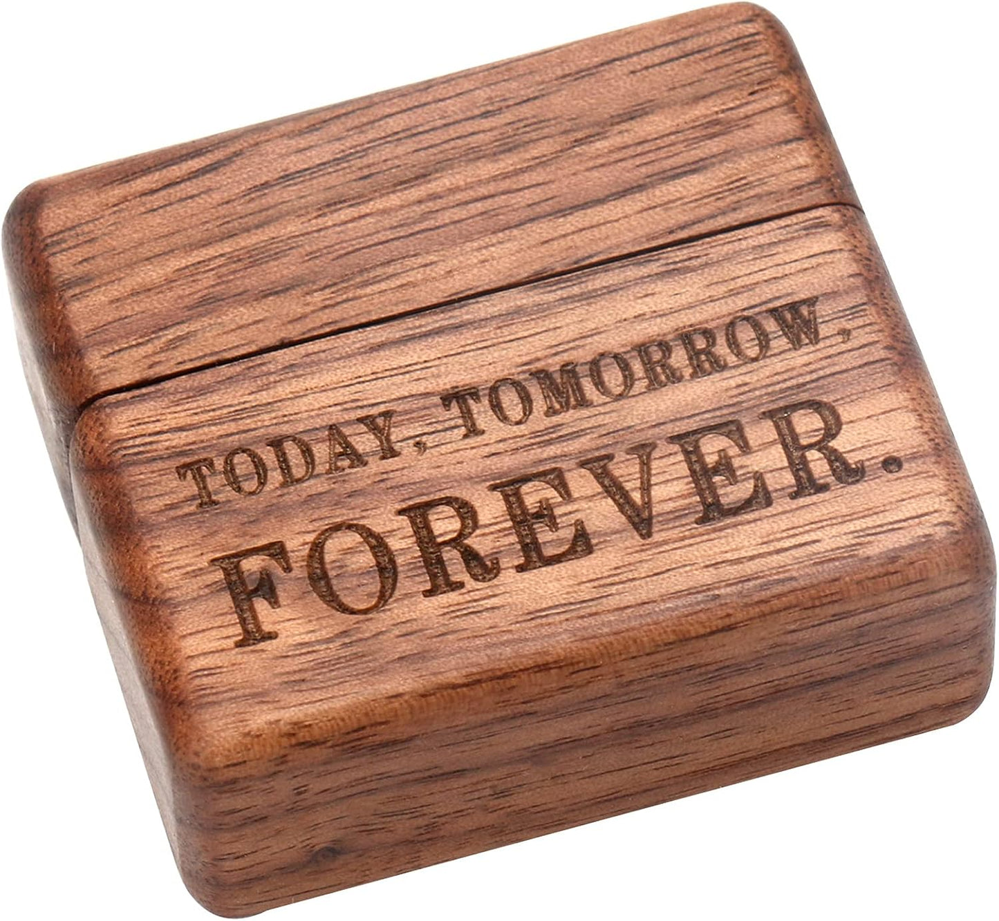 Estuche madera caja anillos compromiso ceremonia boda