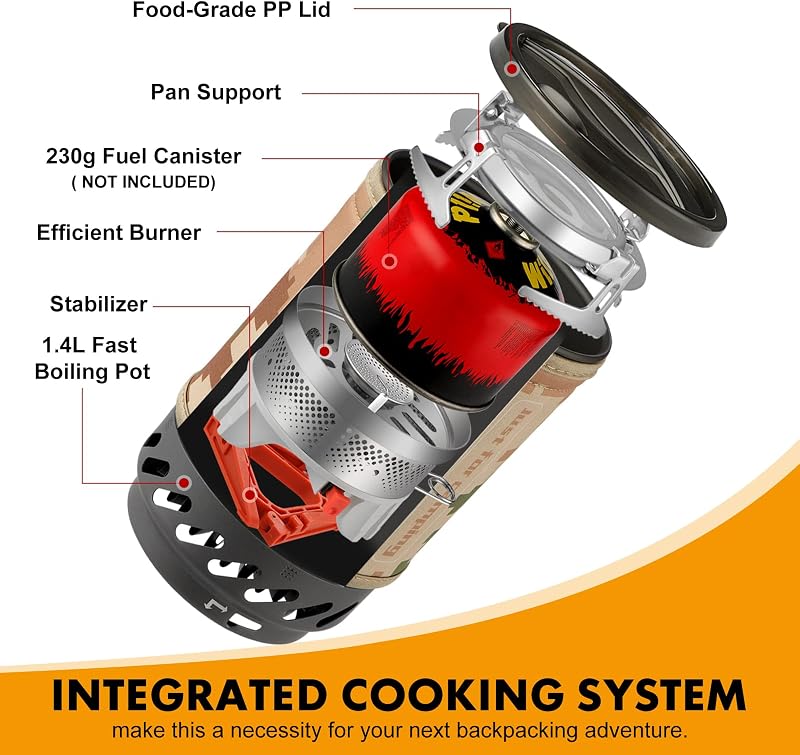 Sistema cocina acampar quemador jet portátil estufa