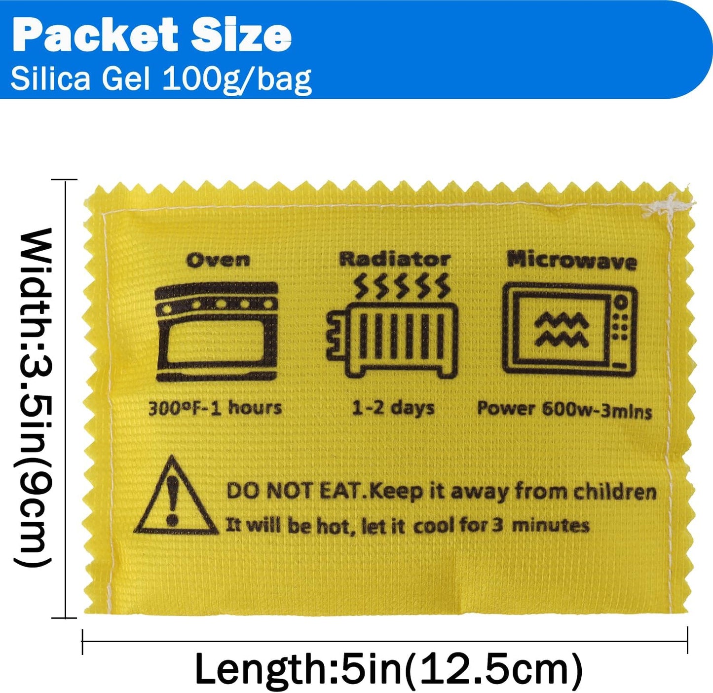 Paquete 6 desecantes recargables 3.53oz para almacenamiento