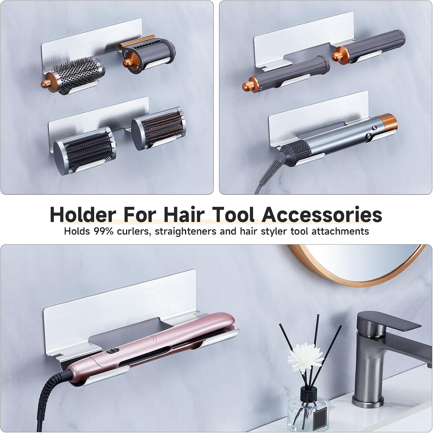 Soporte para alisador pelo y accesorios baño