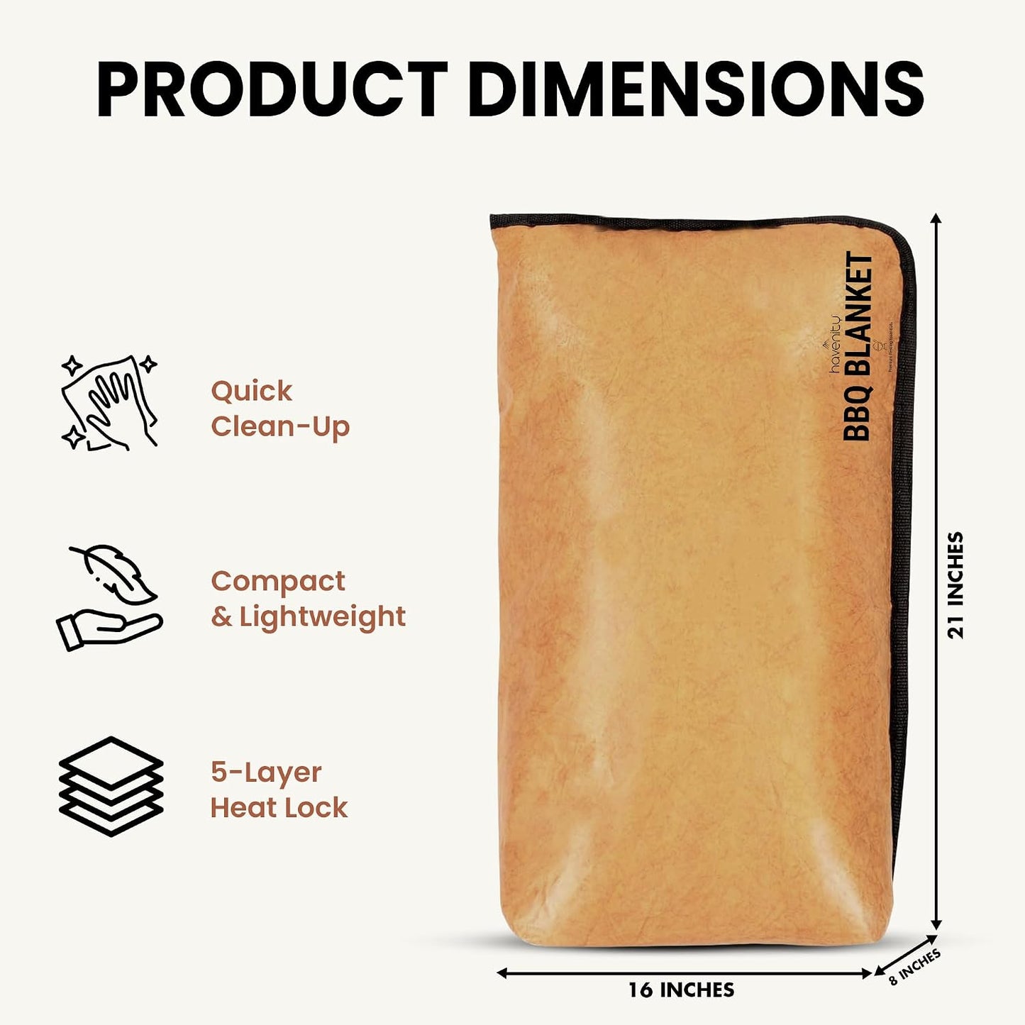 Manta para barbacoa carne y cerdo bolsa reutilizable