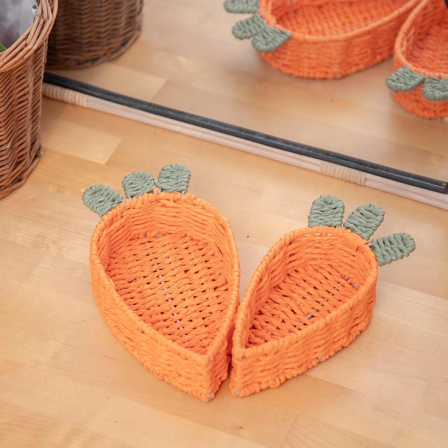 Cesta decorativa de cuerda para dulces llaves y billetera