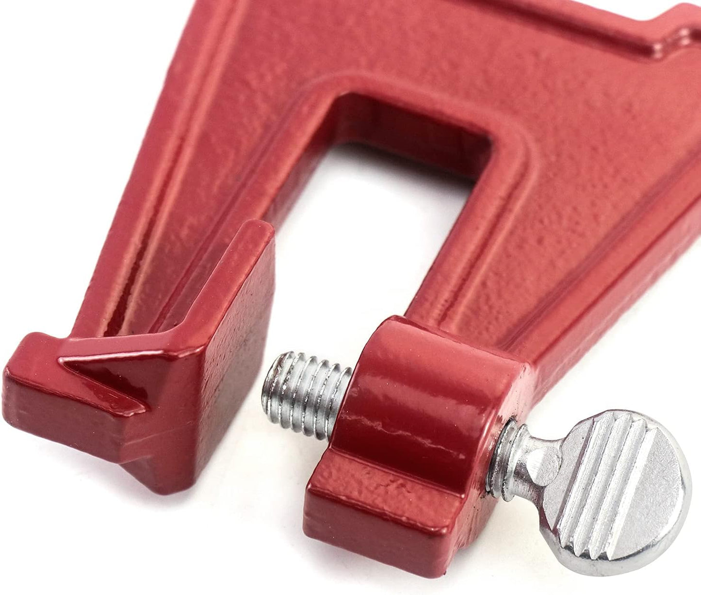 Tornillo banco para afilar motosierra rojo