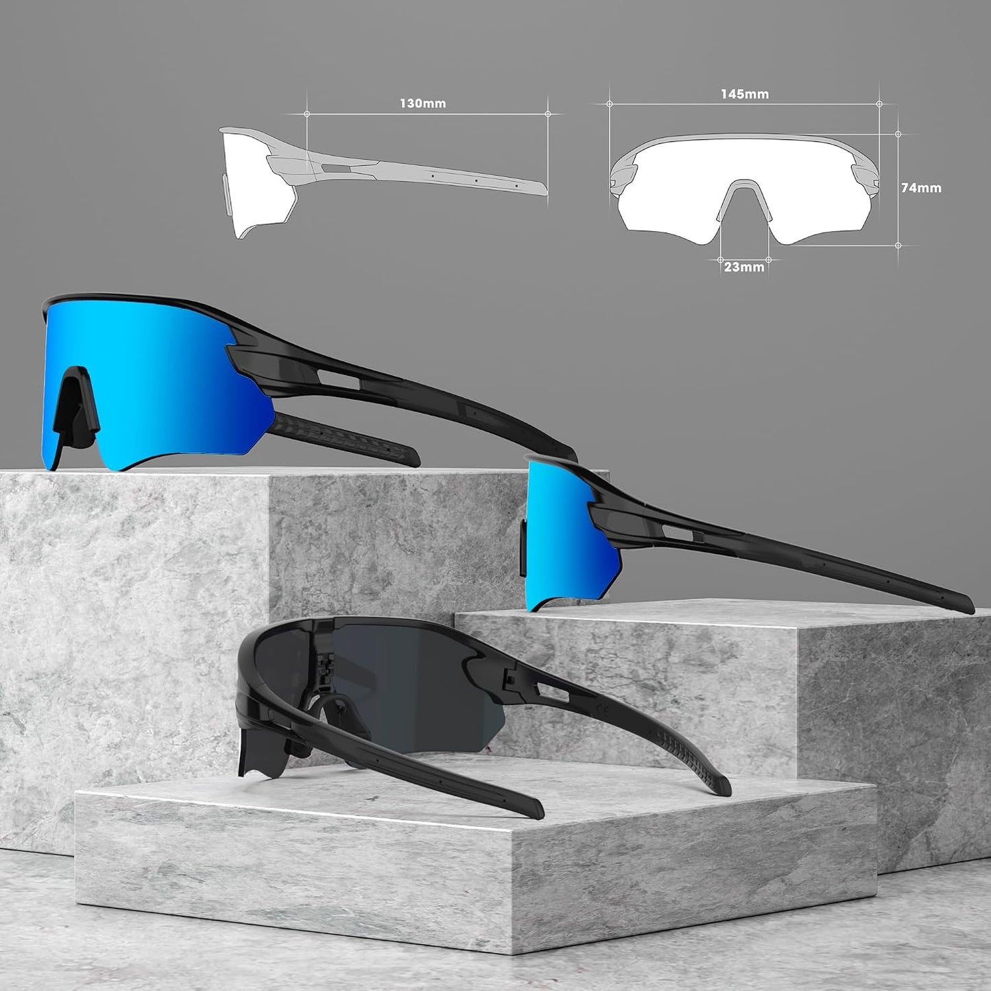 Gafas sol deportivas TR90 UV para correr ciclismo pesca