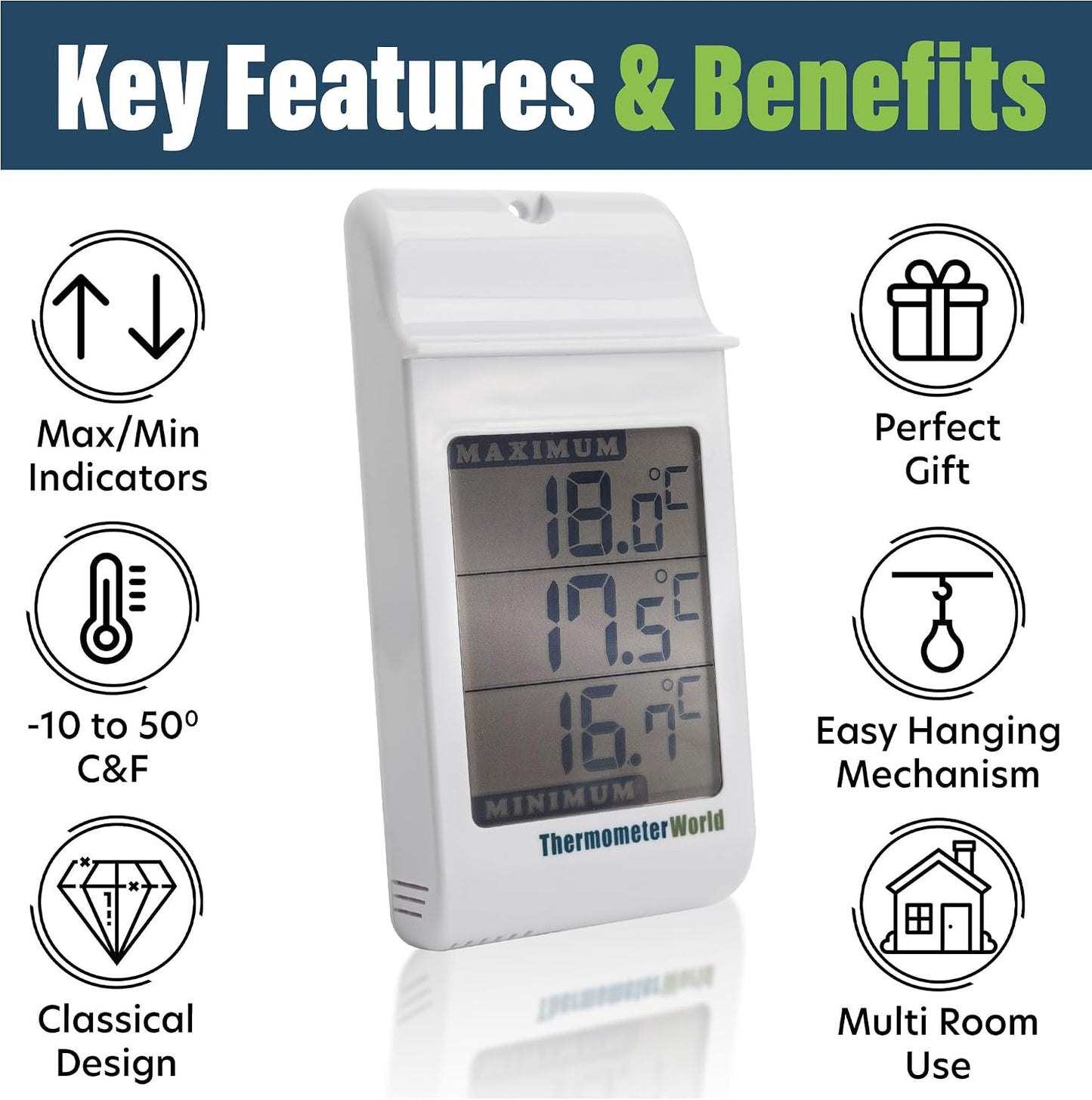 Termómetro digital invernadero para interiores y exteriores