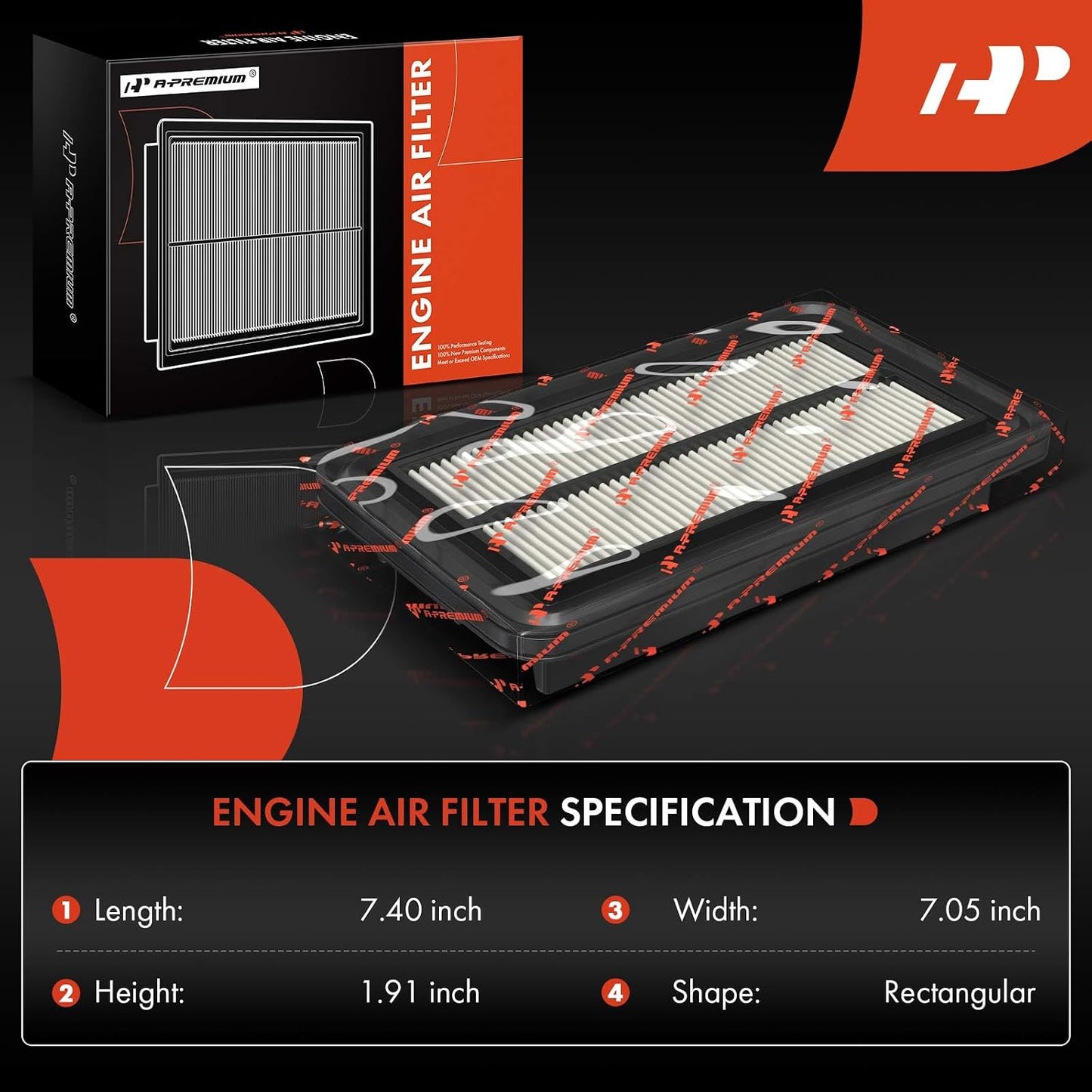 Filtro aire motor comp. Honda Civic 1.3L 17220RMX000
