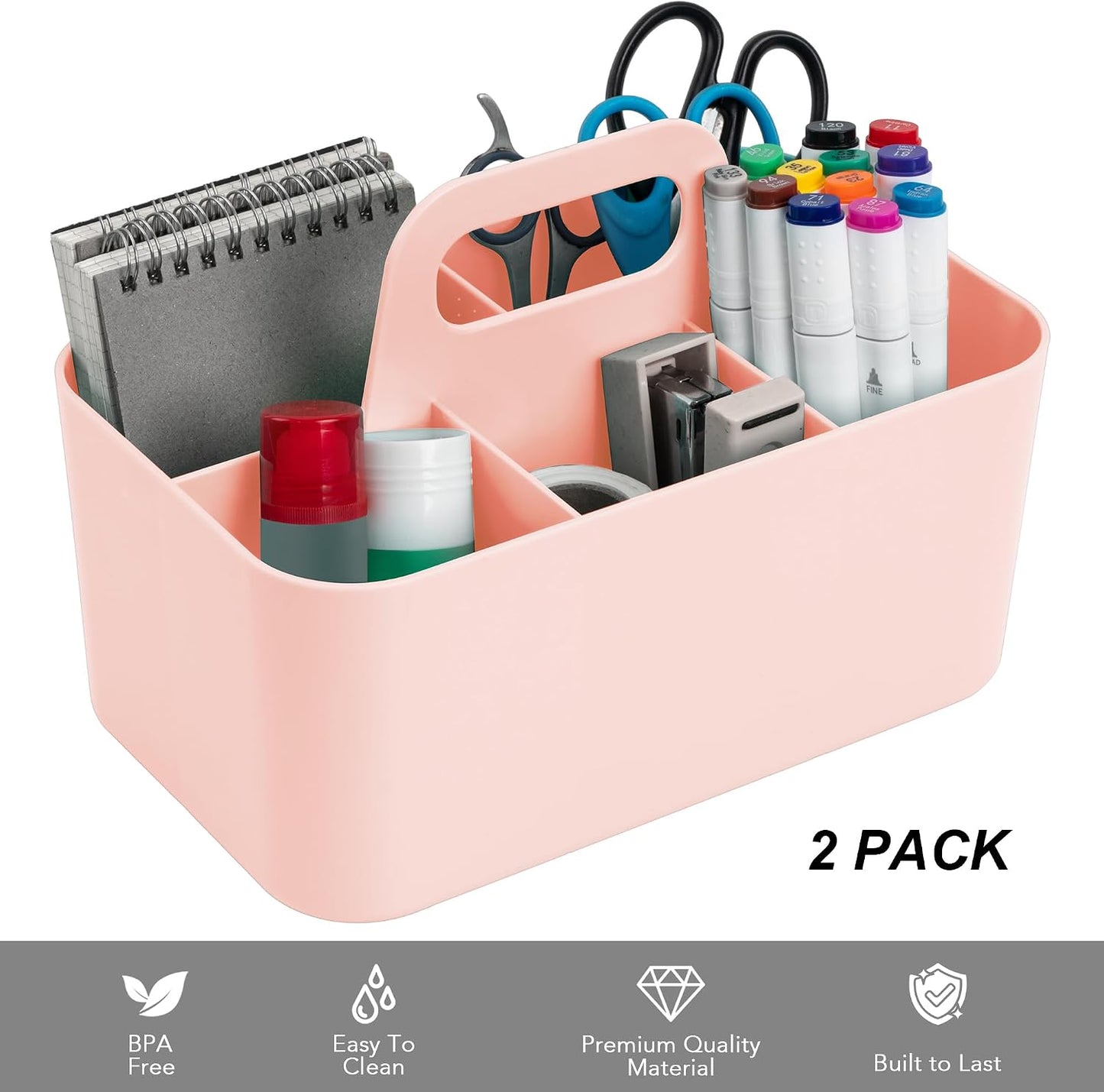2 Pack Organizador Plástico Portátil para Almacenamiento