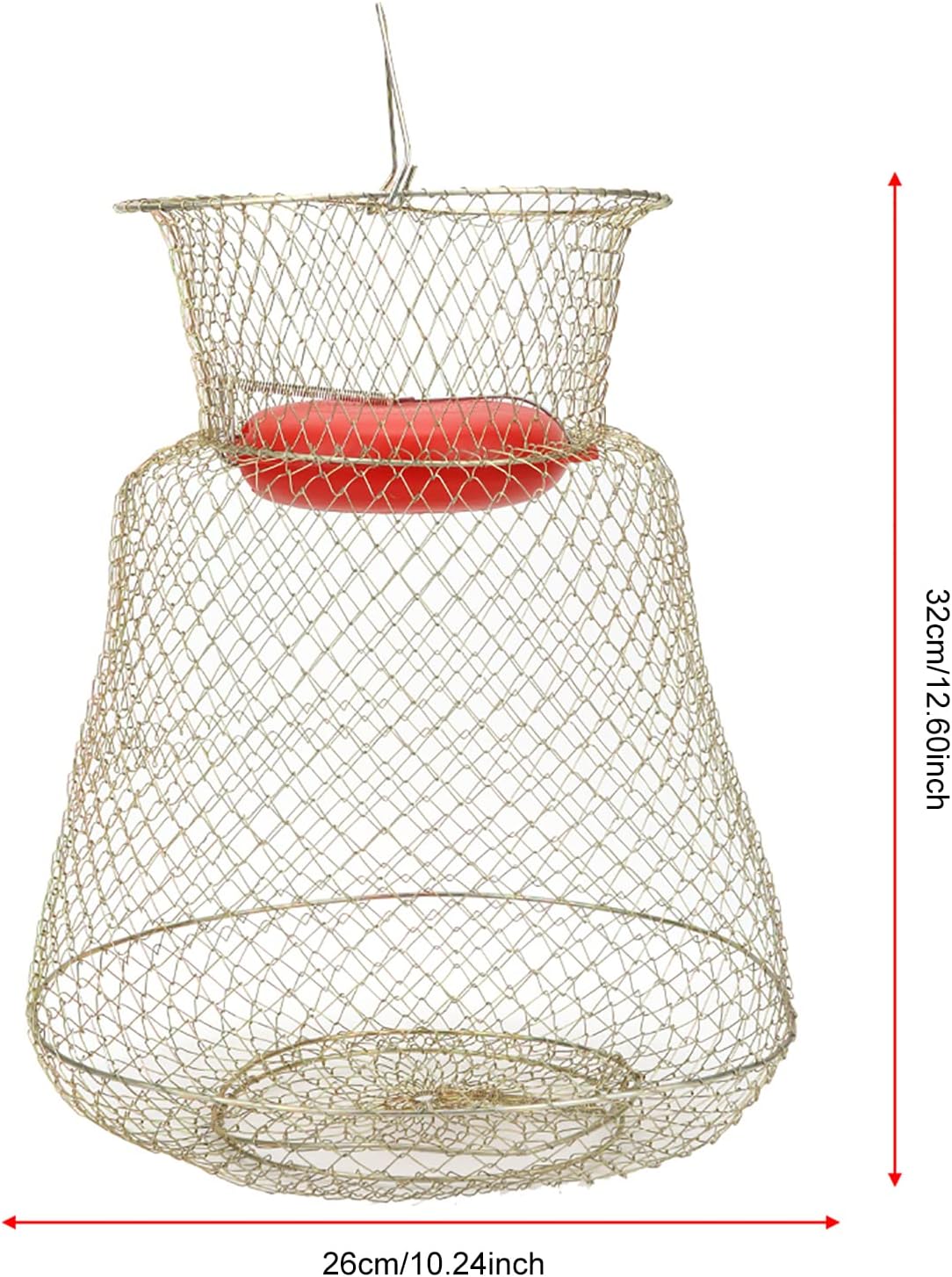 Jaula pesca portátil acero inox 13pulg con cuenco flotante