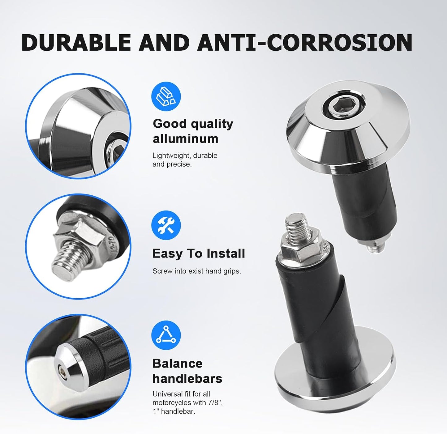 Tapa para Manillar de 7/8 Pulg de Acero Inox