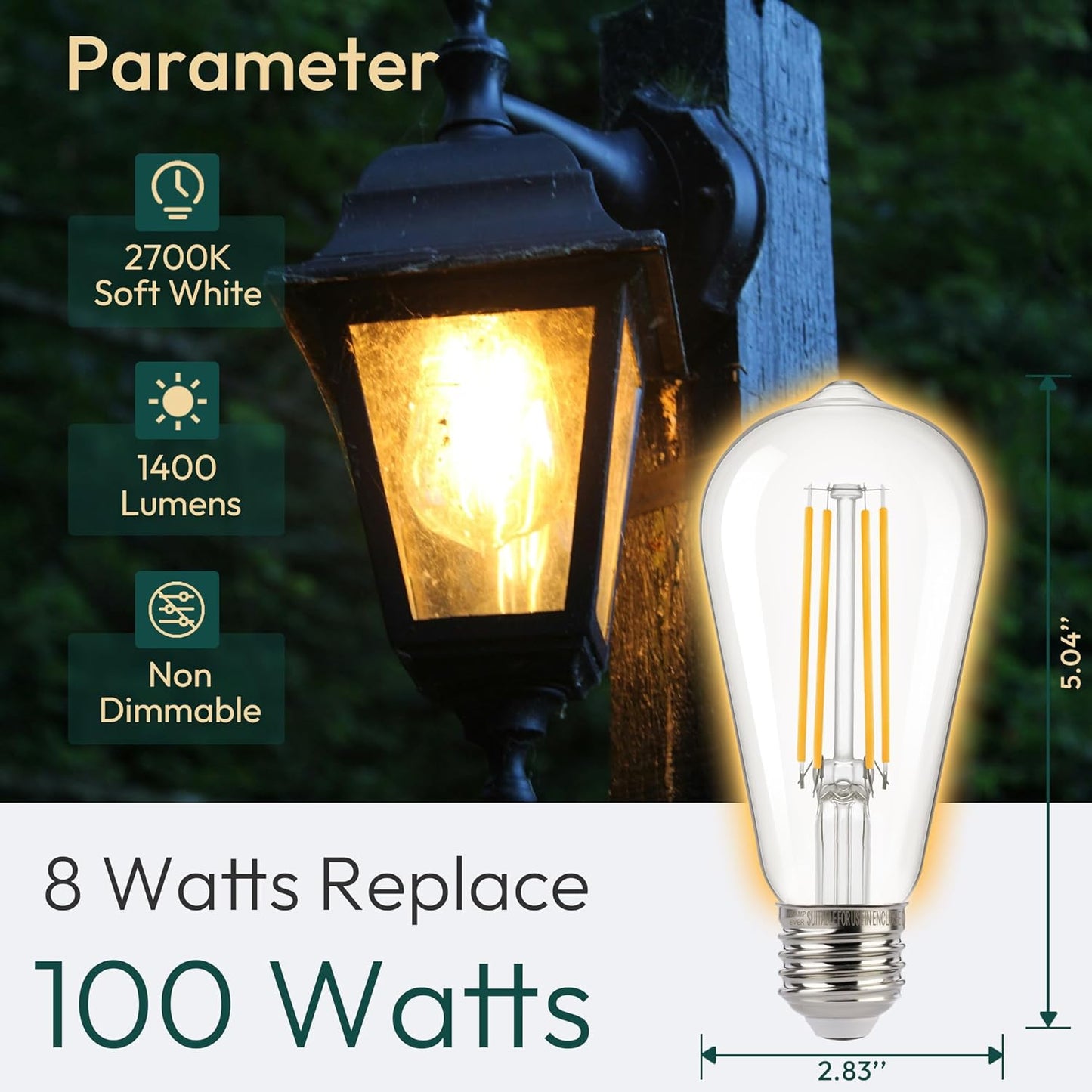 Bombilla LED exterior automática 1400lm 2700K pack 4