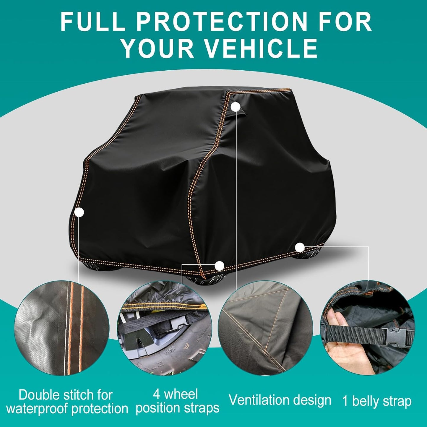 Funda UTV CFMOTO Uforce Zforce 2-3 plazas con 4 correas