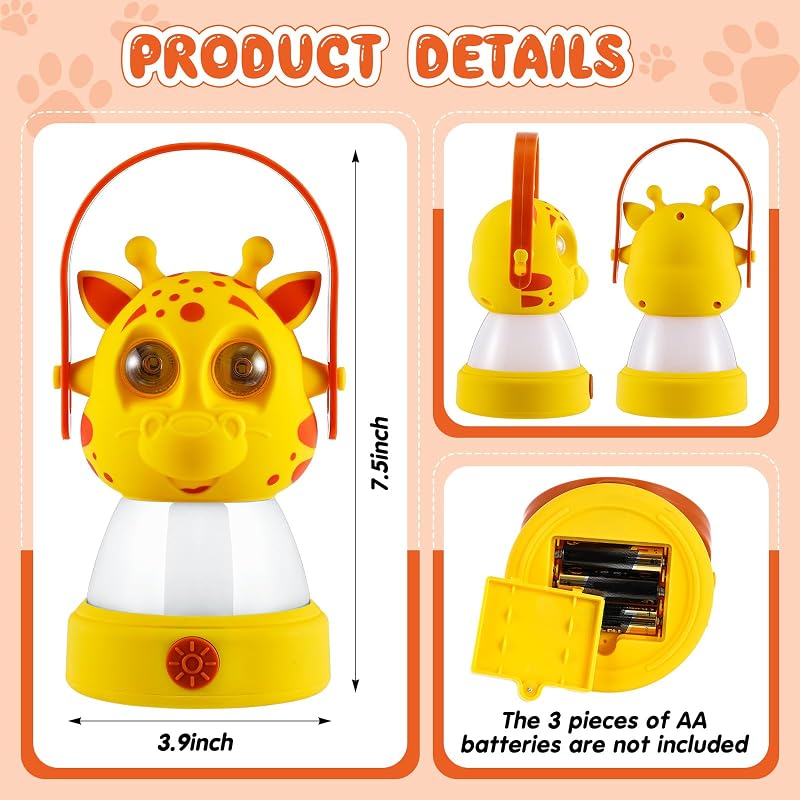 2 Set Linterna LED para Niños Temática Animales