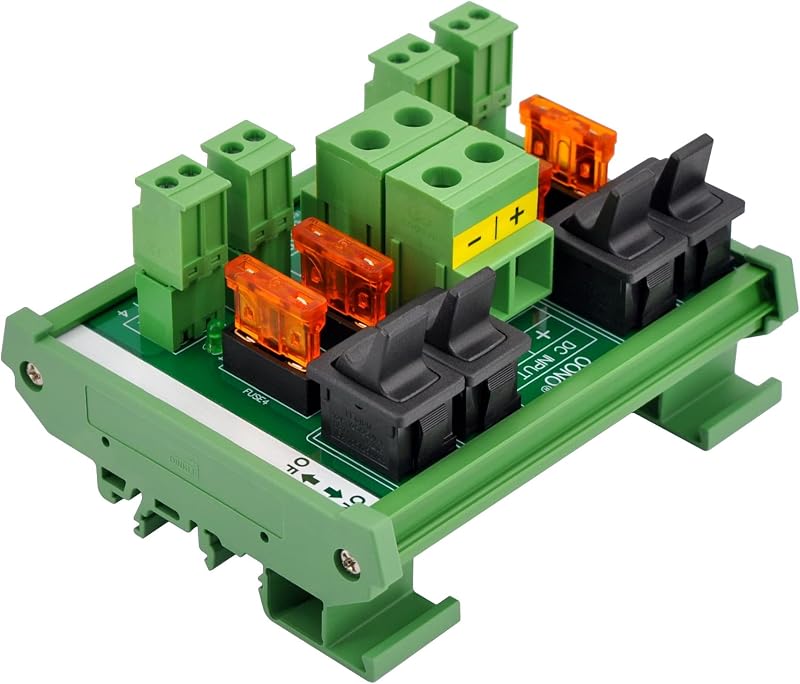 Módulo CC con interruptor fusible 4 canales riel DIN