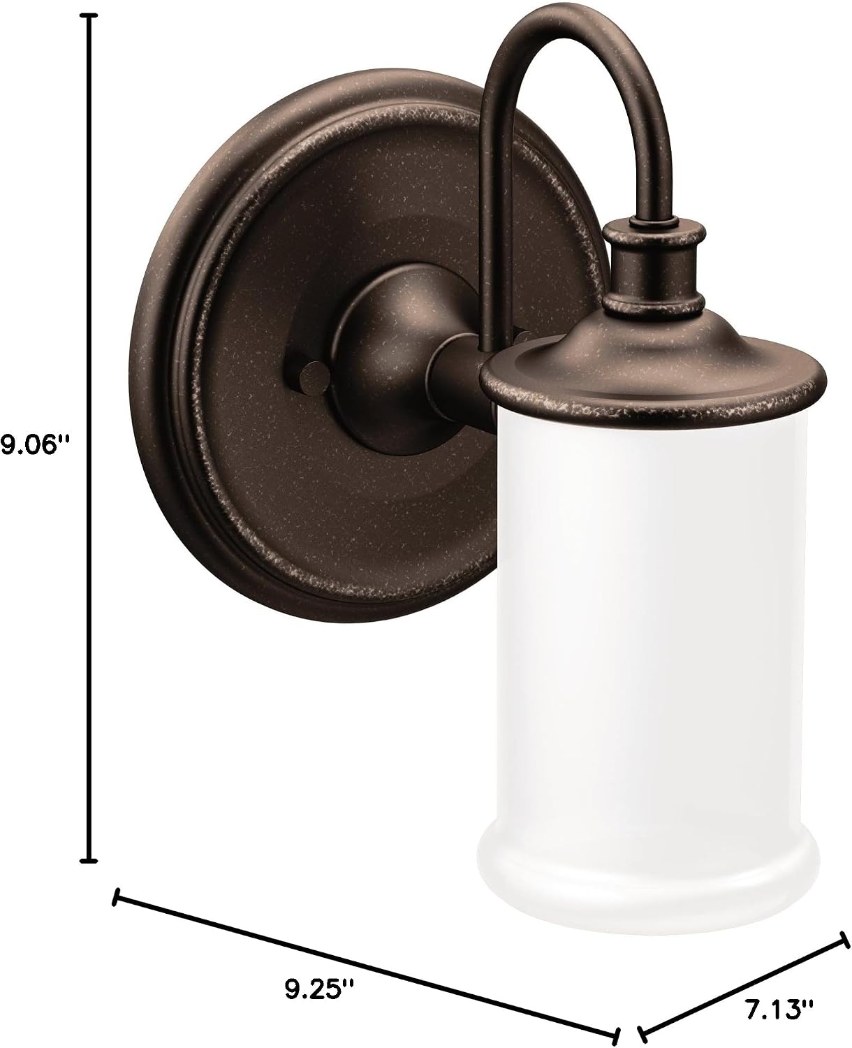 Accesorio baño doble montaje con luz vidrio esmerilado
