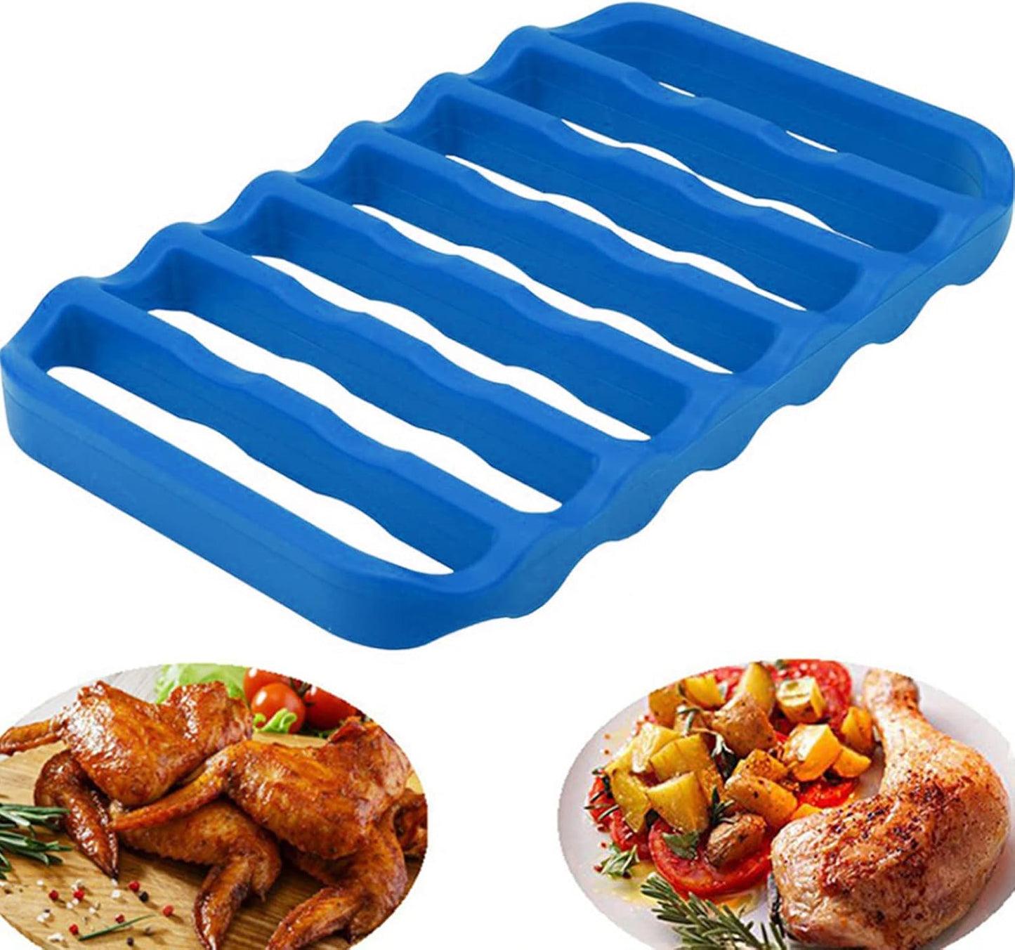 2 Pzas Estantes Silicona Antiadherente para Asar Cocinar