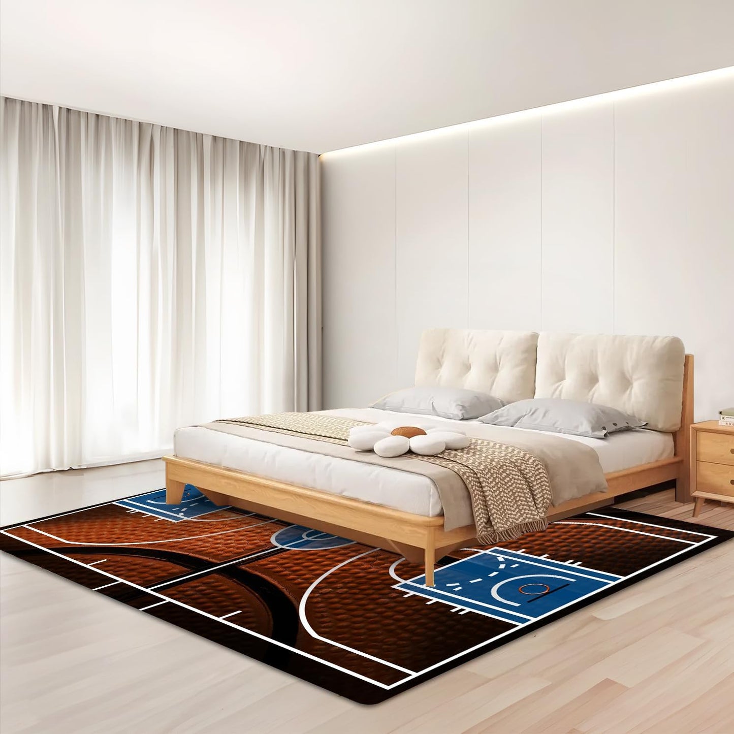 Alfombra 5x6ft antiderrap para dormitorio y sala