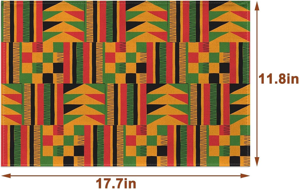 Set 4 manteles estampado africano Juneteenth