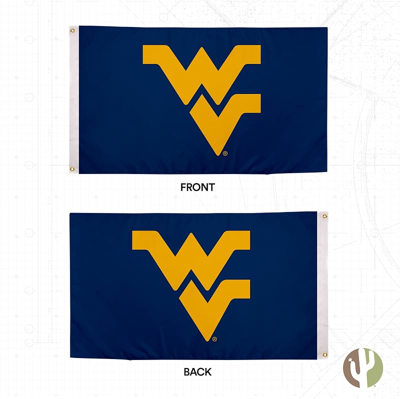 Bandera WVU Mountaineers doble cara 3x5ft poliéster