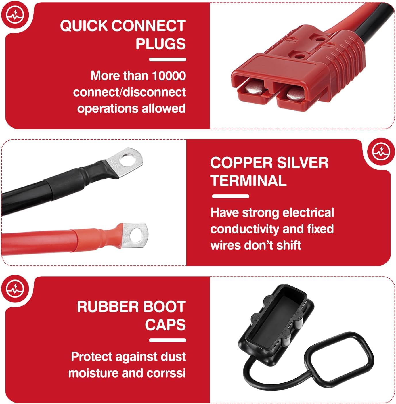 Cable cabrestante 7ft cobre 4AWG alta resistencia