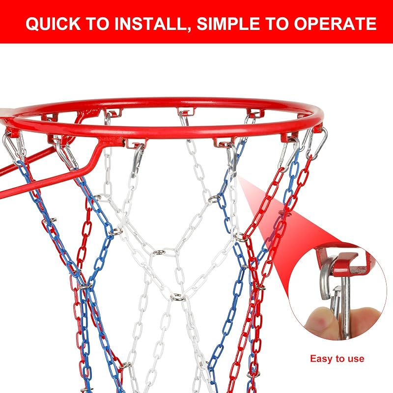 Red baloncesto acero carbono 12 bucles antióxido