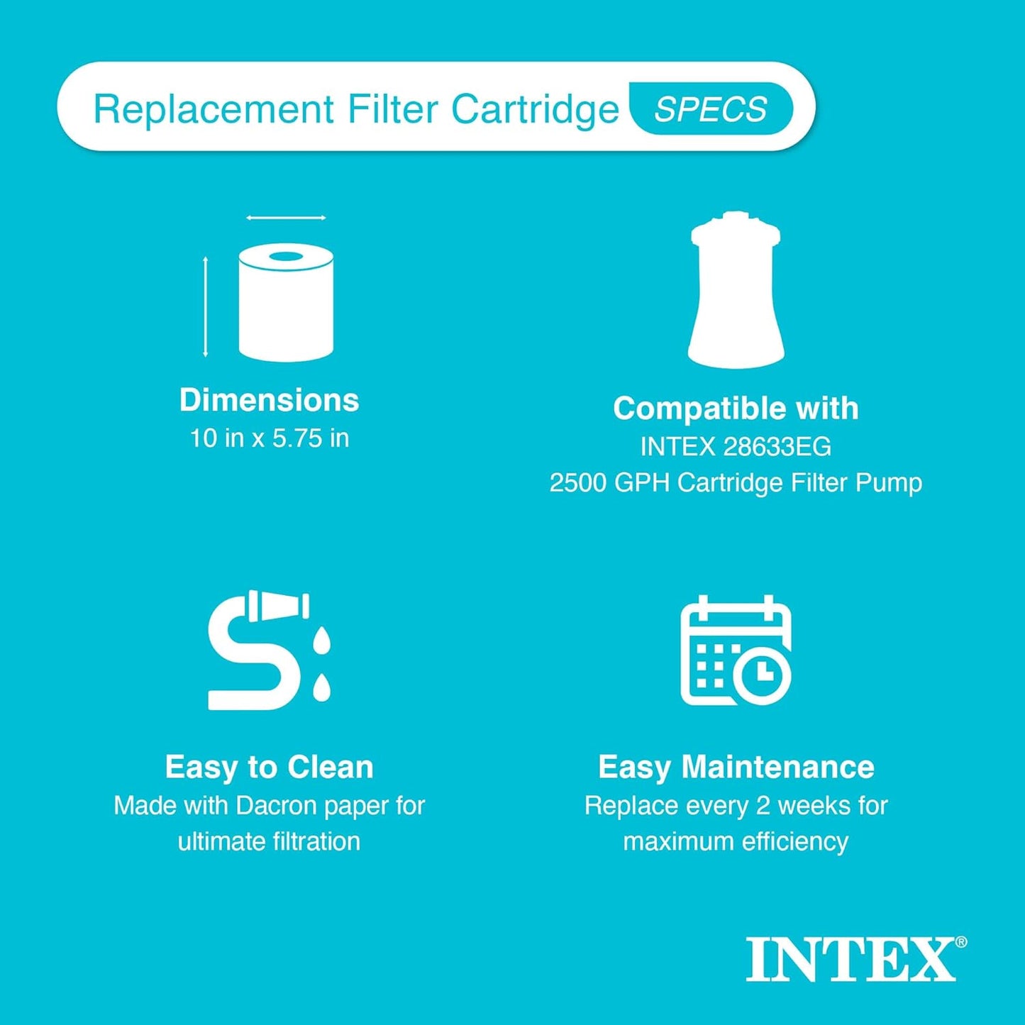 Cartucho filtro piscina tipo B 6 unidades Dacron
