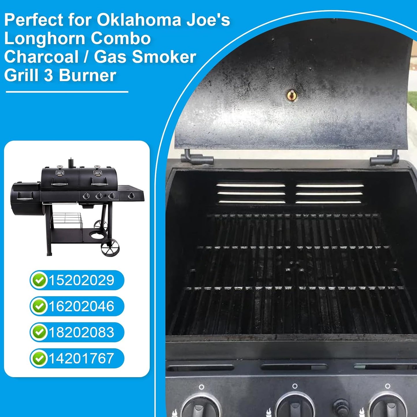Repuesto rejillas parrilla Oklahoma Joe's Longhorn 3 quemadores