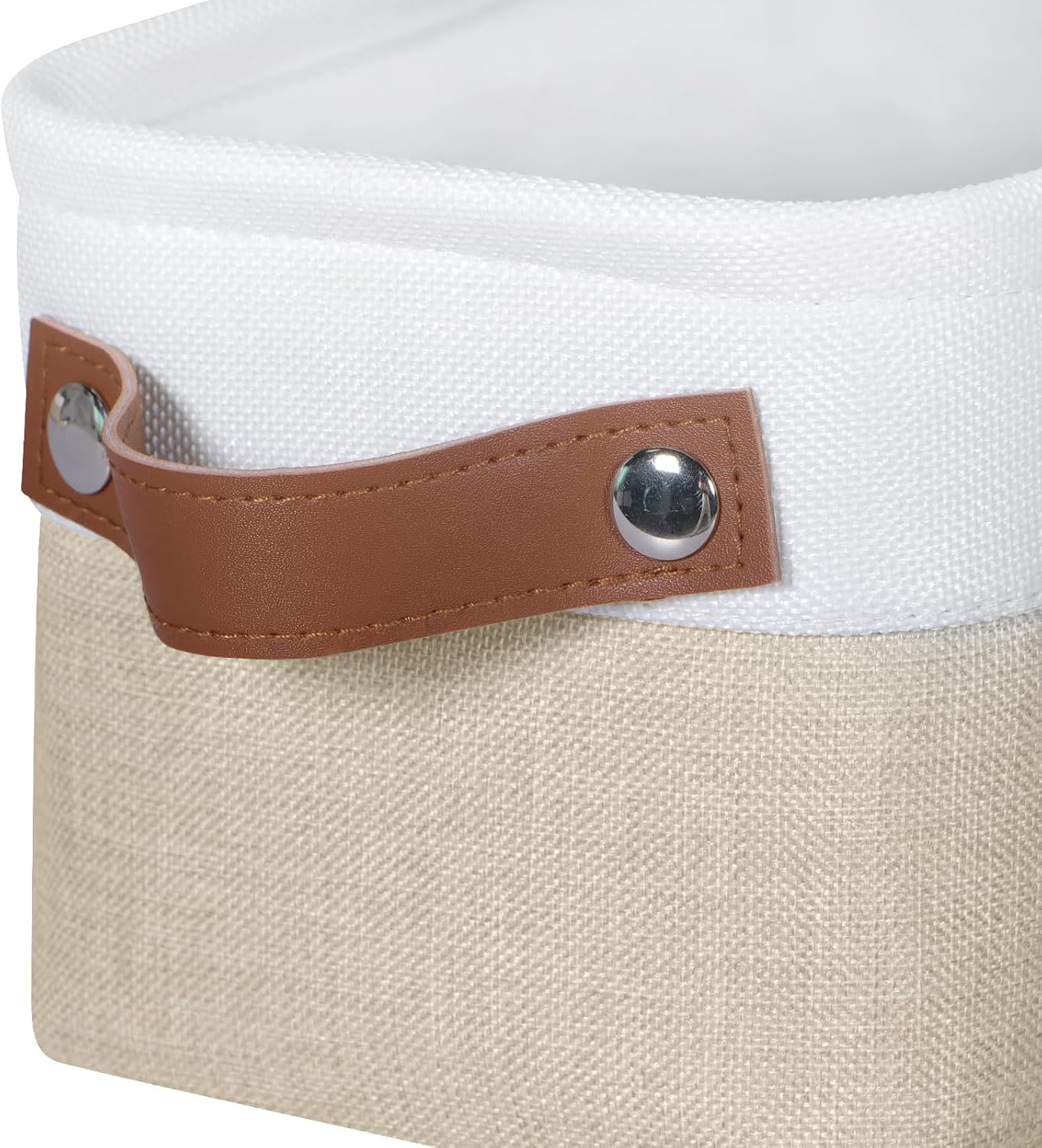 Canastas tela 15x6x5" set 4 con asas decorativas