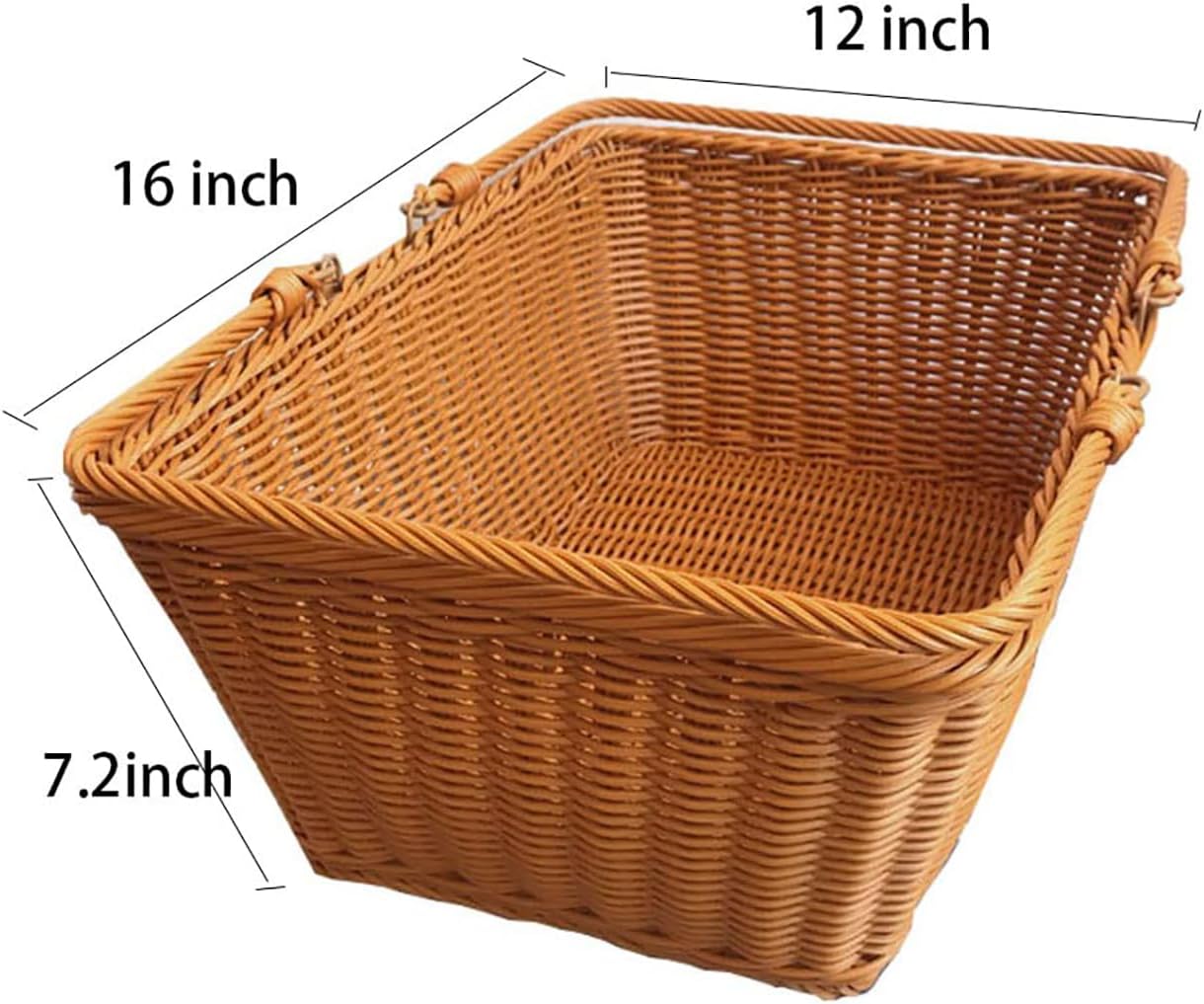 Cesta mimbre tejida a mano 15.8" para picnic