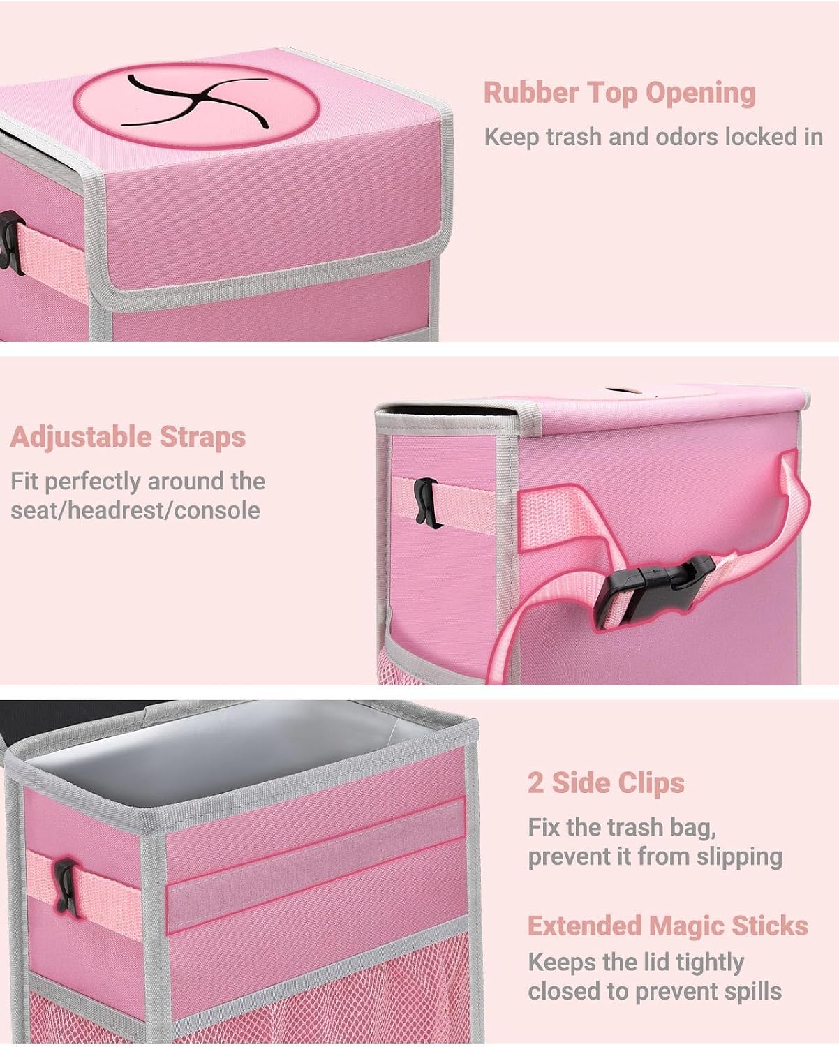 Papelera coche con tapa bolsa impermeable asiento