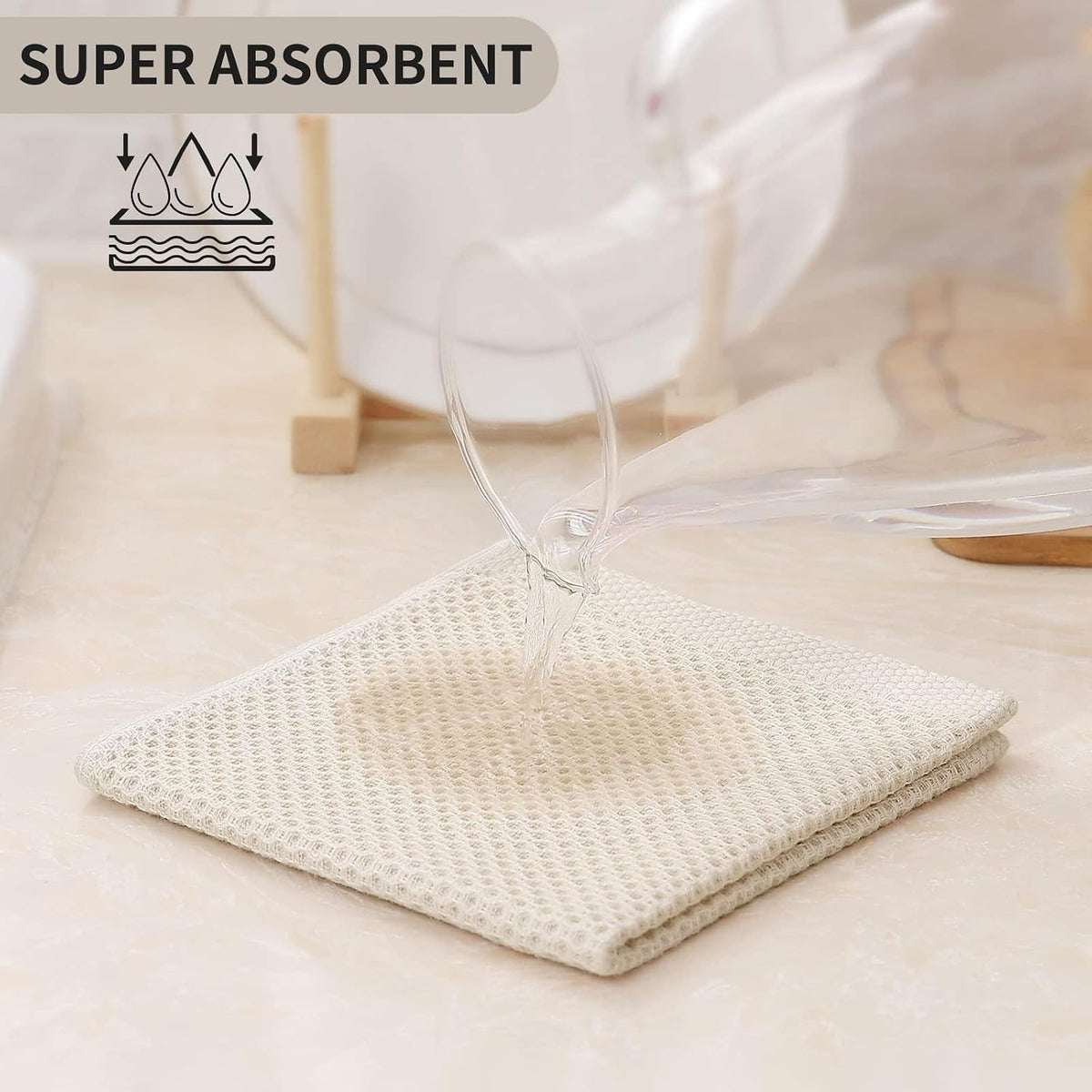 Paños cocina algodón tejido gofrado ultrasuave absorbente