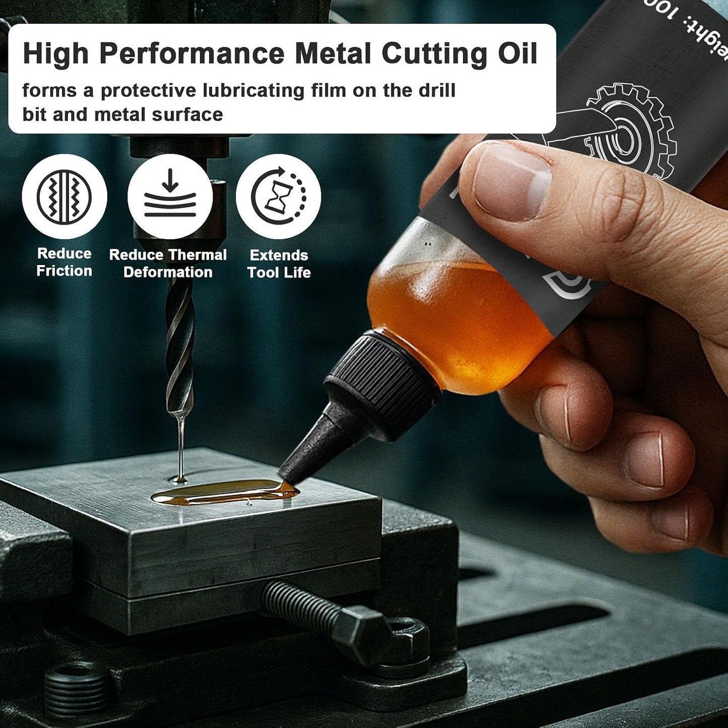 Aceite corte metal reduce fricción y deformación térmica bricolaje