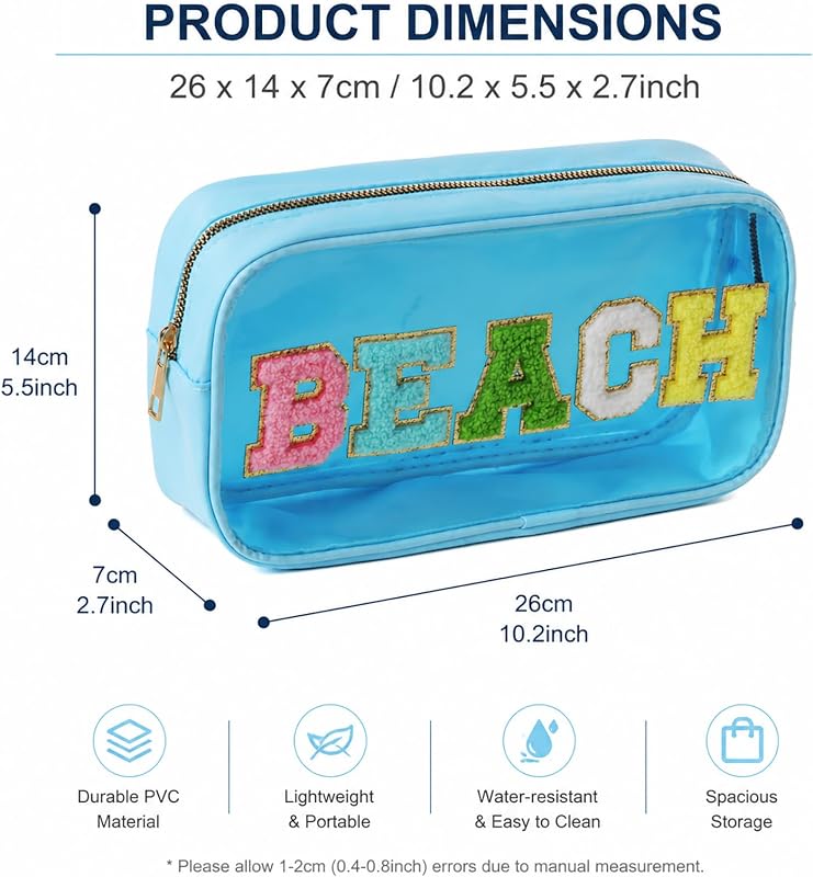 Bolsa maquillaje transparente PVC impermeable viajes