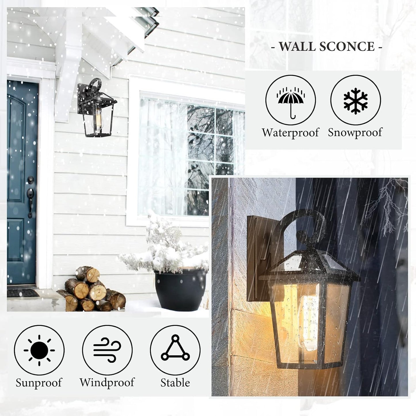 Apliques pared exterior impermeables luces porche