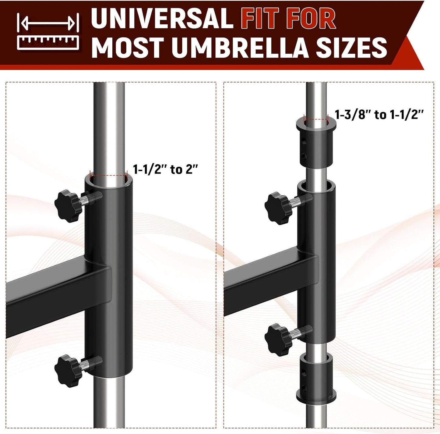 Soporte paraguas ajustable 38/26.5" para poste exterior