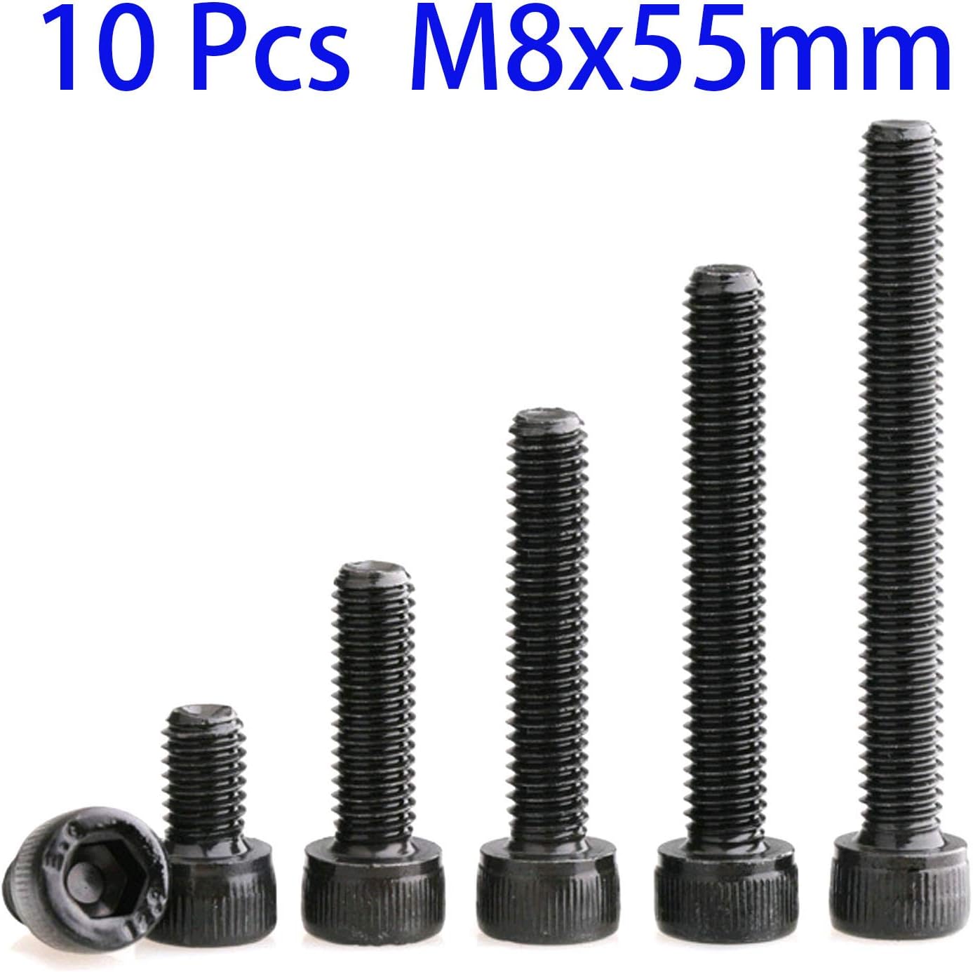 10 Pzas Tornillo Hex M8 Acero Grado 12.9