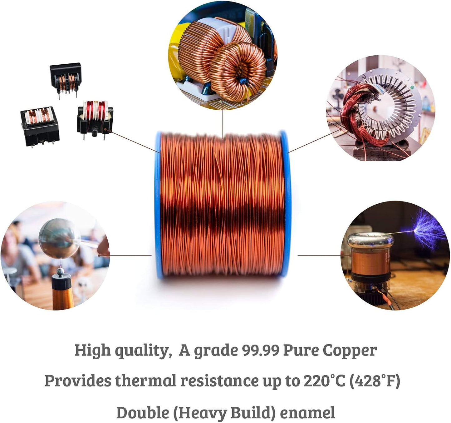 Alambre magnético cobre esmaltado 24 awg 121,92 m