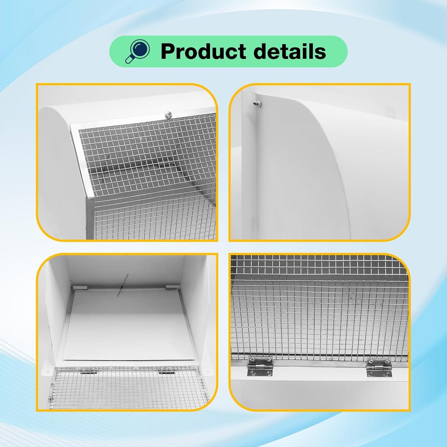 Rejilla ventilación pared 6pulg acero galvanizado cocina