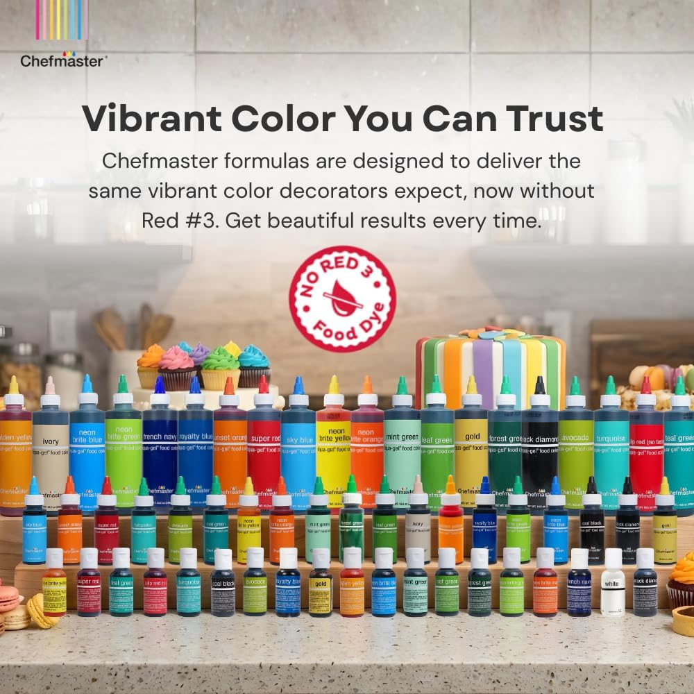 Colorante Alimenticio Chefmaster Azul Real Rojo Sin 3 2.3oz