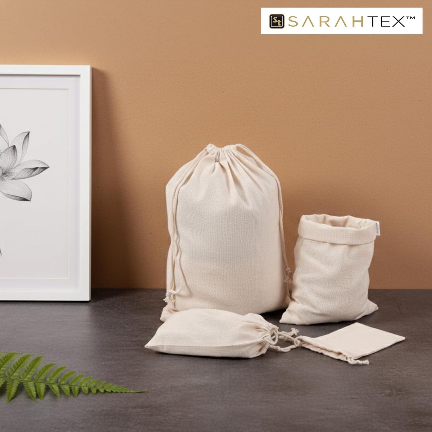 Paquete de 8 bolsas de algodón con cordón reutilizable para regalo y almacenamiento