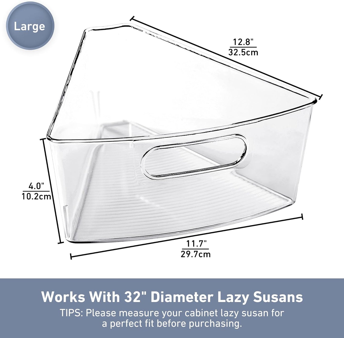 Lazy Susan 32" con contenedores plástico cocina 8 pzas
