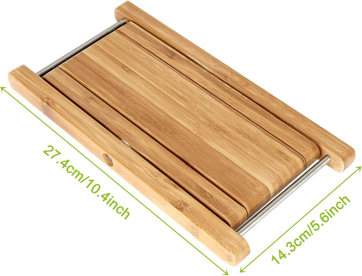 Taburete bambú ajustable antideslizante para guitarrista