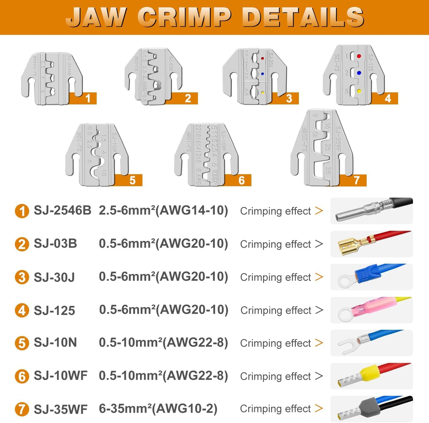 Kit herramientas crimpado terminales termorretráctiles