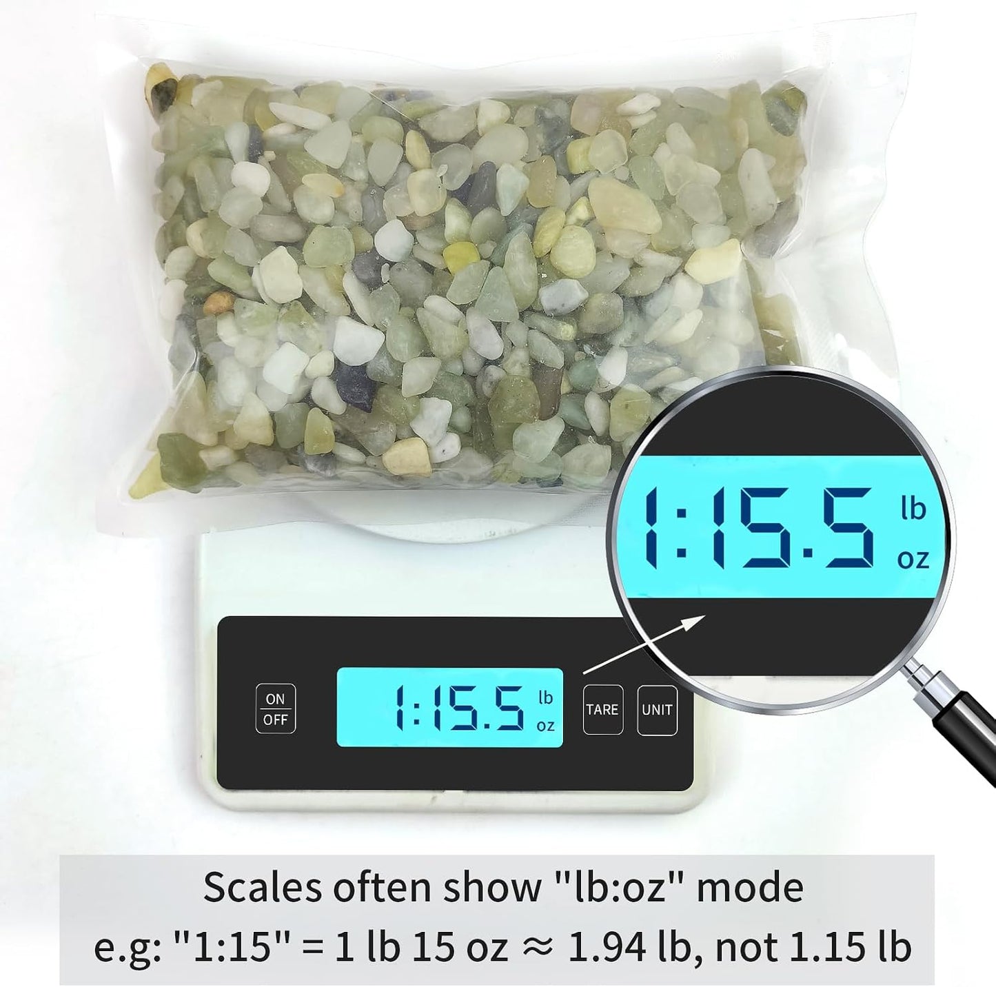 Rocas jade 2lb para suculentas cactus jarrones bambú drenaje