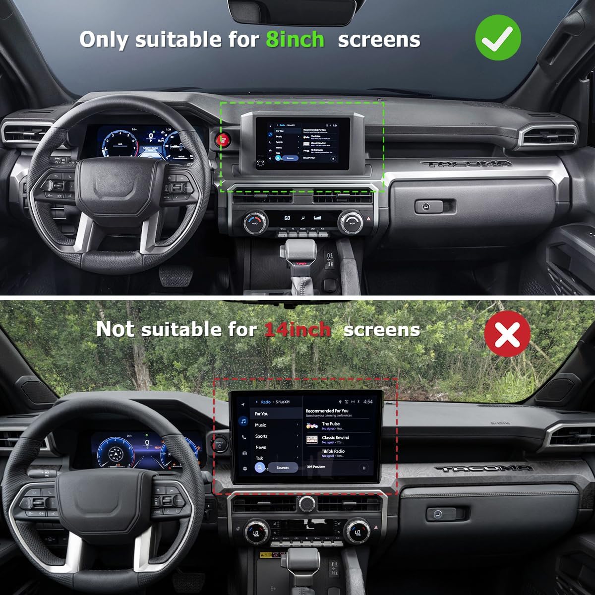 Cubierta panel tablero Toyota Tacoma plástico ABS fibra