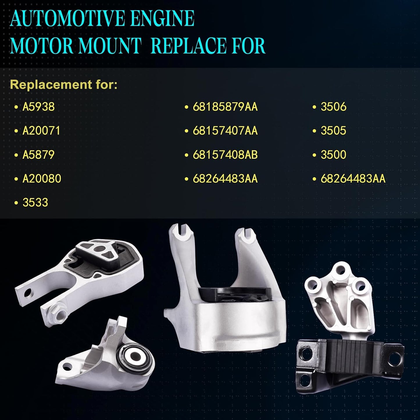 Set 4 soportes motor comp Promaster 6L V6 14-21