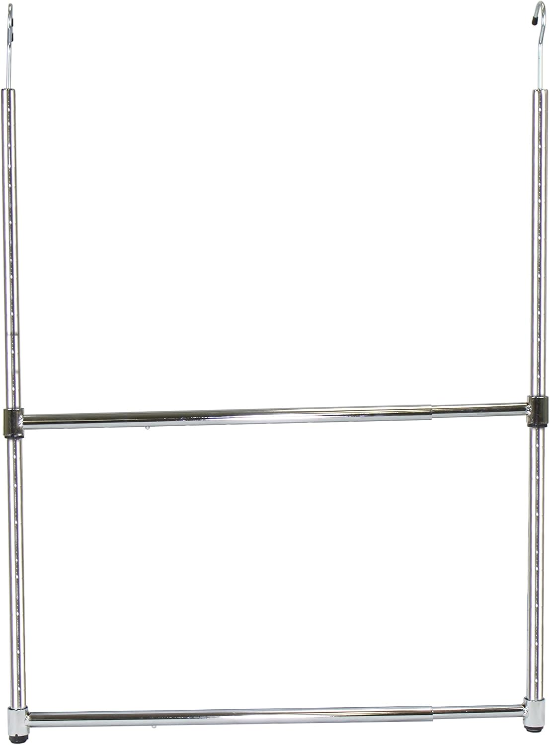 Colgador armario ajustable 2 niveles cromado