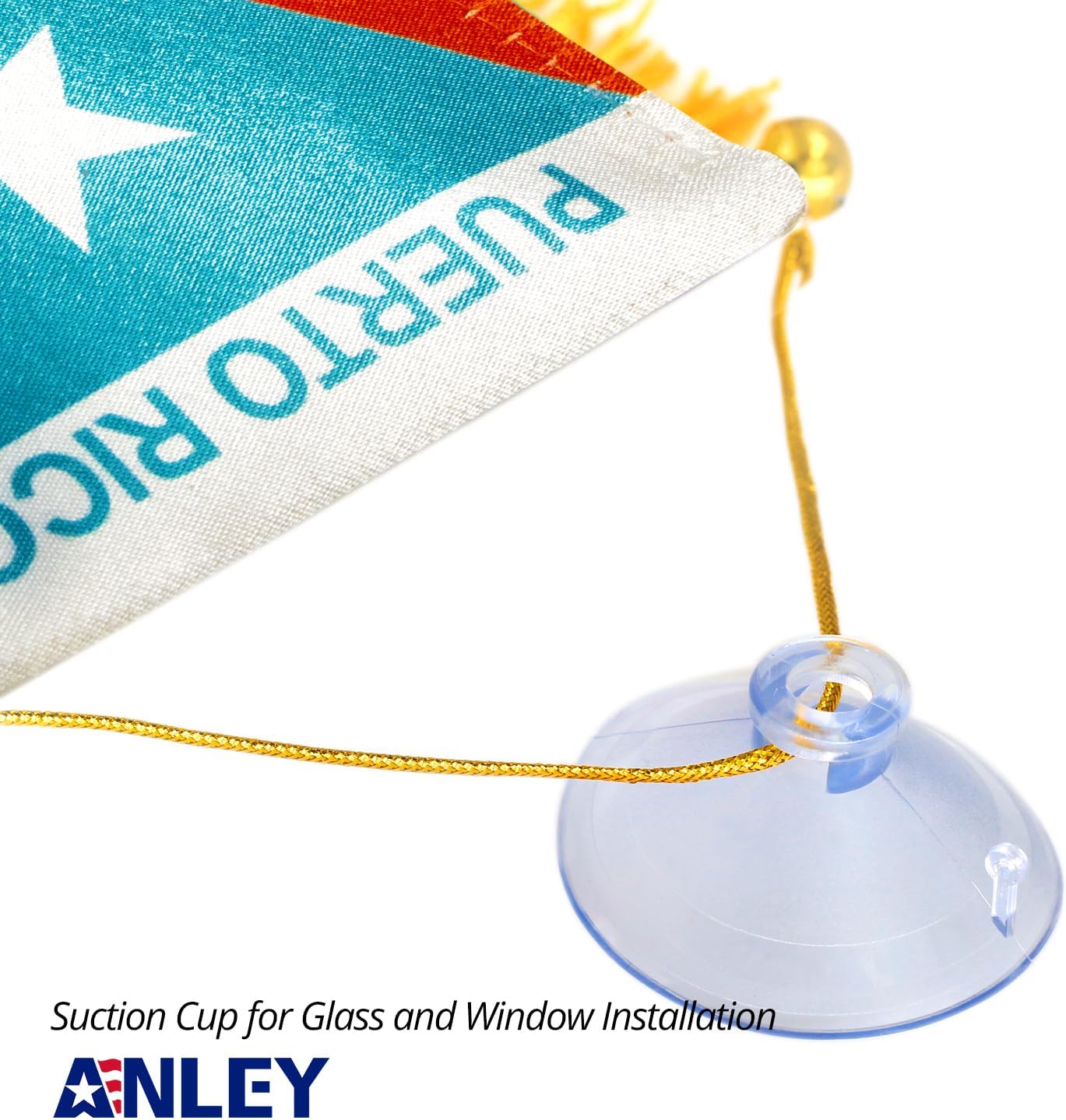 Bandera Puerto Rico azul 4x6" ventosa coche