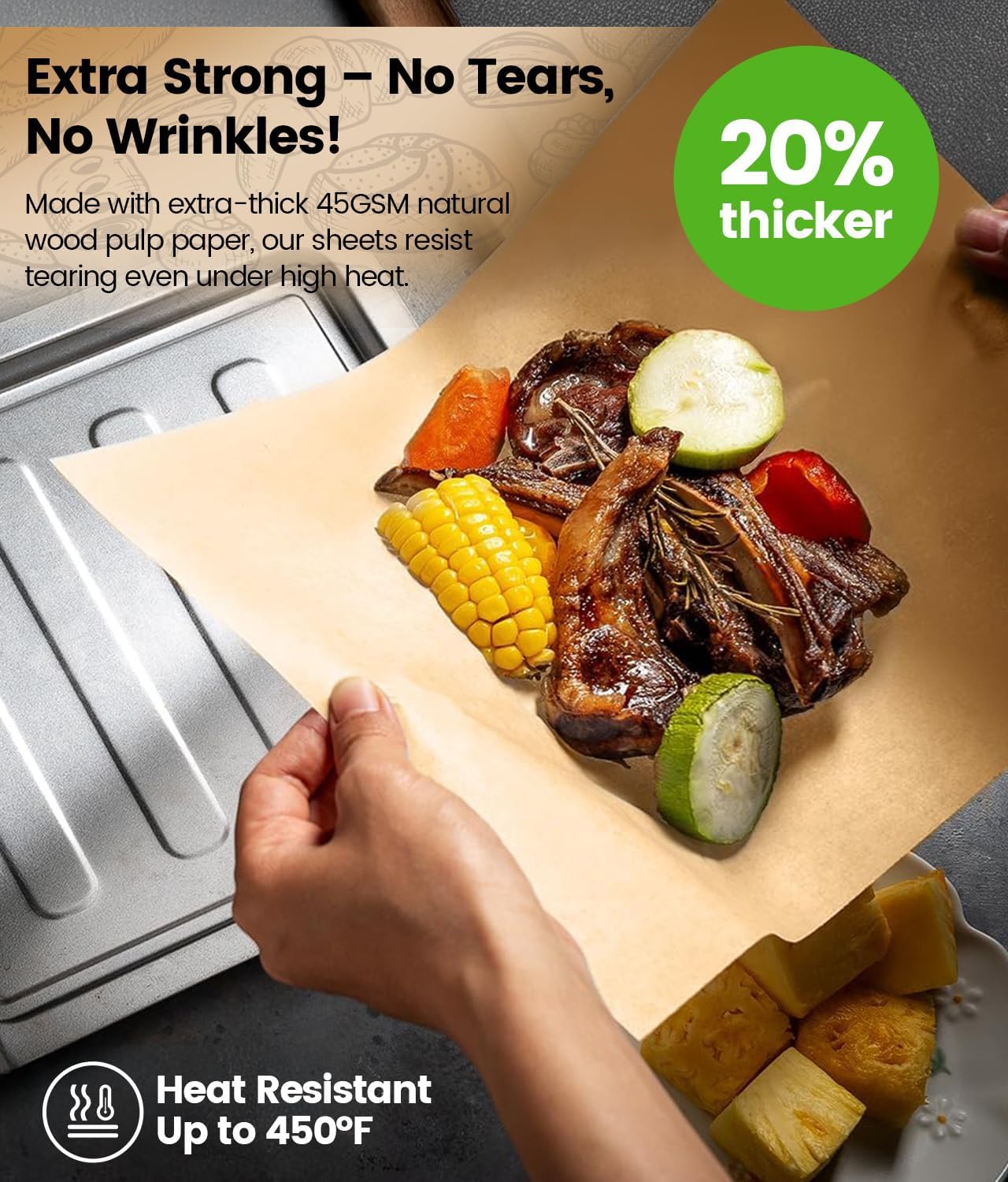 300 Hojas Pergamino 12x16pulg Antiadherentes para Horno